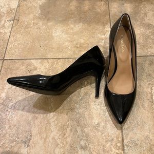 calvin klein black patent stilettos